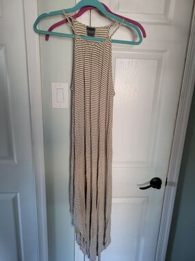 Olivia Rae Black and Cream Striped Maxi